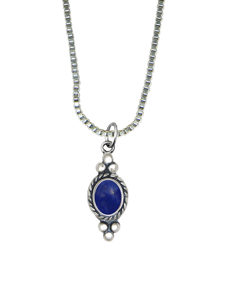 Sterling Silver Little Lapis Lazuli Pendant Necklace